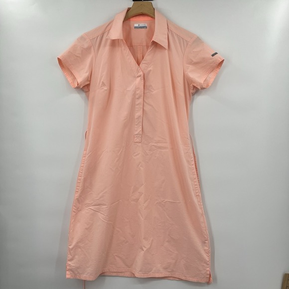 Columbia Pelham Bay Road EXS Knee Length Dress Womens Size M Coral Antimicrobial - Picture 1 of 9